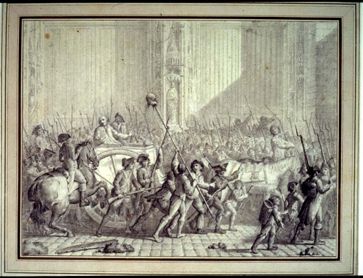 Bertier de Sauvignon, Intendant of Paris, is led to his punishment - contemporary drawing