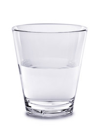 A glass of water - half full