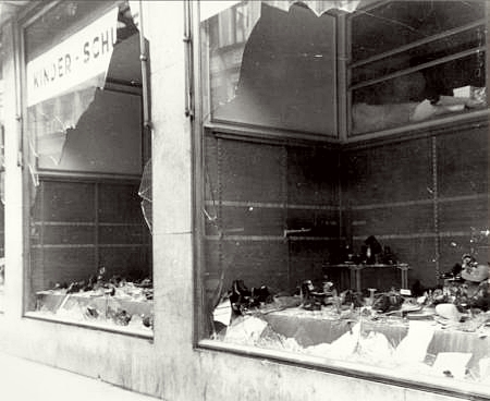Jewish owned shoe store the morning after the Crystal Night
