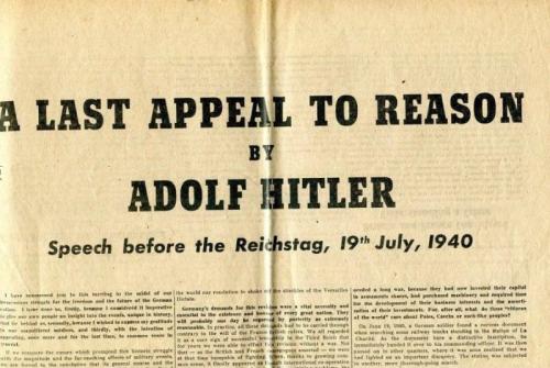 German aircraft sent thousands of flyers over England, calling for peace.