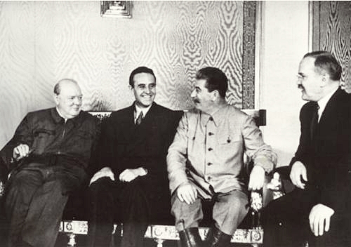 Churchill meets Stalin in Moscow in 1942