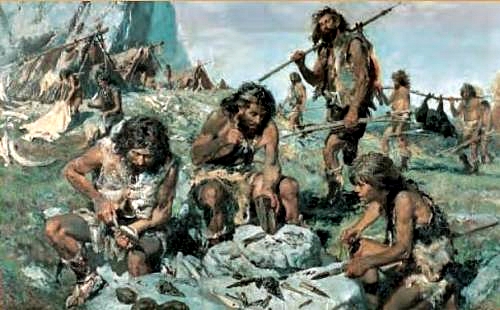 A group of Cro Magnon hunters