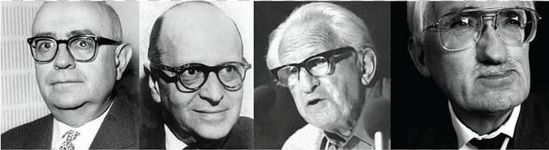 Herbert Marcuse, Max Horkheimer, Theodor W. Adorno og Jurgen Habermas