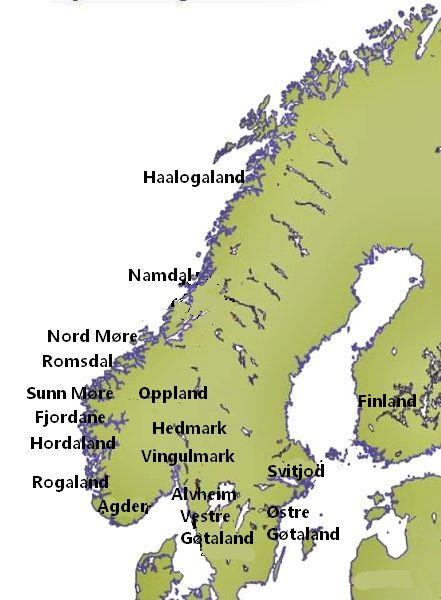 Some original small kingdoms on the Scandinavian peninsula