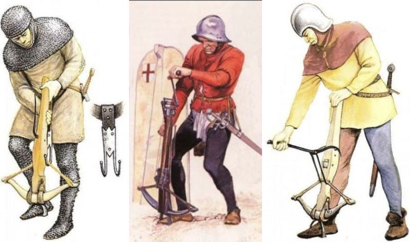 Different ways to span a crossbow