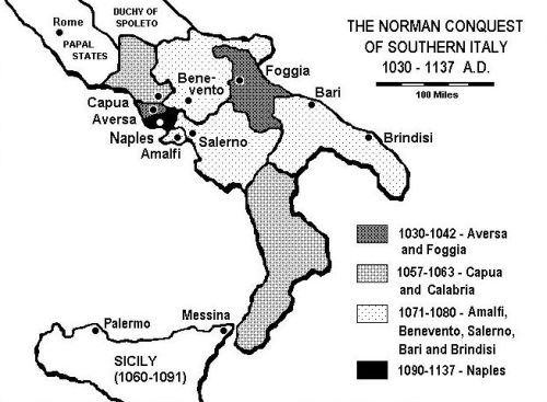De Normanniske erobringer i Italien
