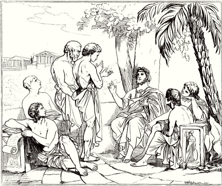 Plato in his academy in Athens