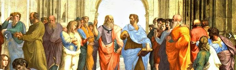 Platon og Aristoteles i Raphaels maleri Skolen i Athen i Vatikanet