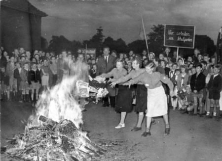 Book burning in Germany in 1933