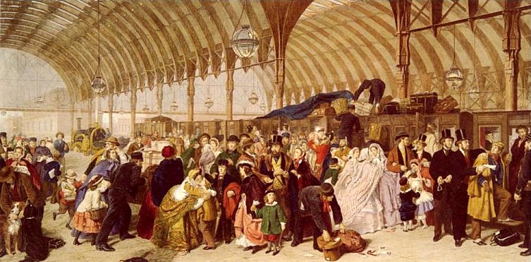 The Railway Station  painted by William Powell Frith
