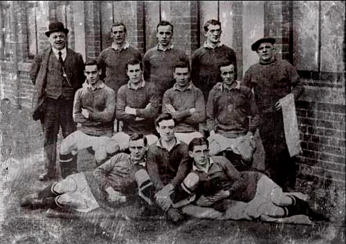 An entire soccer team from the Heart of Midlothian Football Club in August 1914