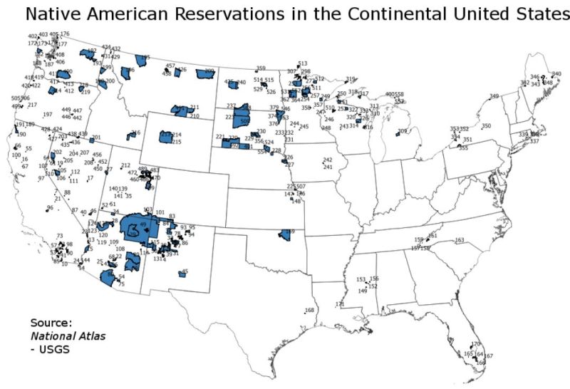 Native American reservations in the United States