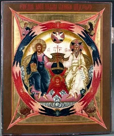 Russian icon depicting the Trinity