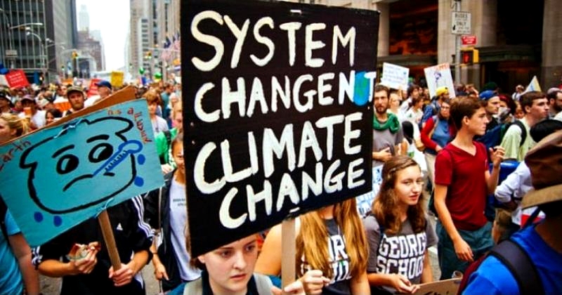 Young Americans in climate demonstration
