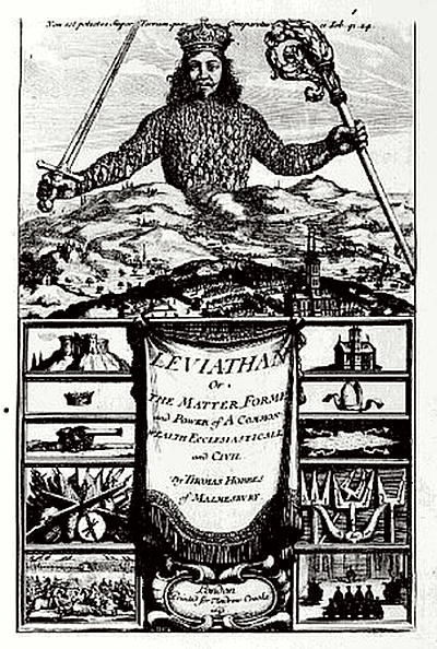 The front of Thomas Hobbes' Leviathan